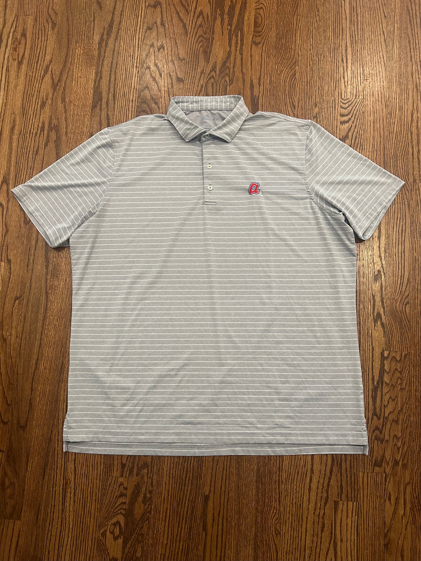 Men’s 2XL Johnnie O Atlanta Braves Performance Golf Polo Gray