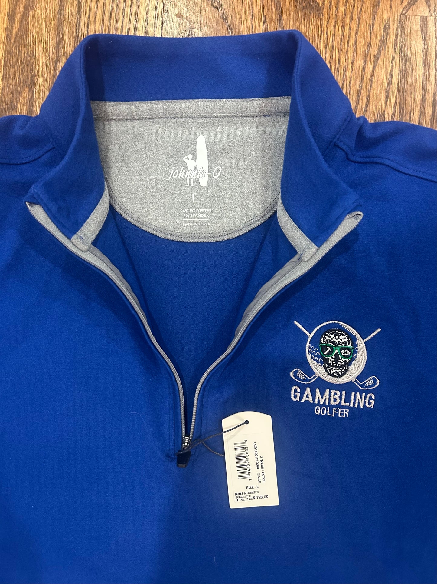 Men’s Large Johnnie O Gambling Golfer Quarter Zip