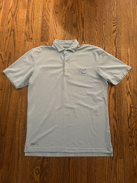 Men’s Medium Johnnie-O Gamble Sands Golf Polo Blue Striped