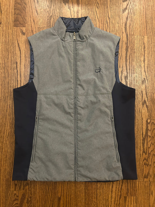 Men’s Large Masters Clubhouse Collection Reversible Vest Navy Gray Golf