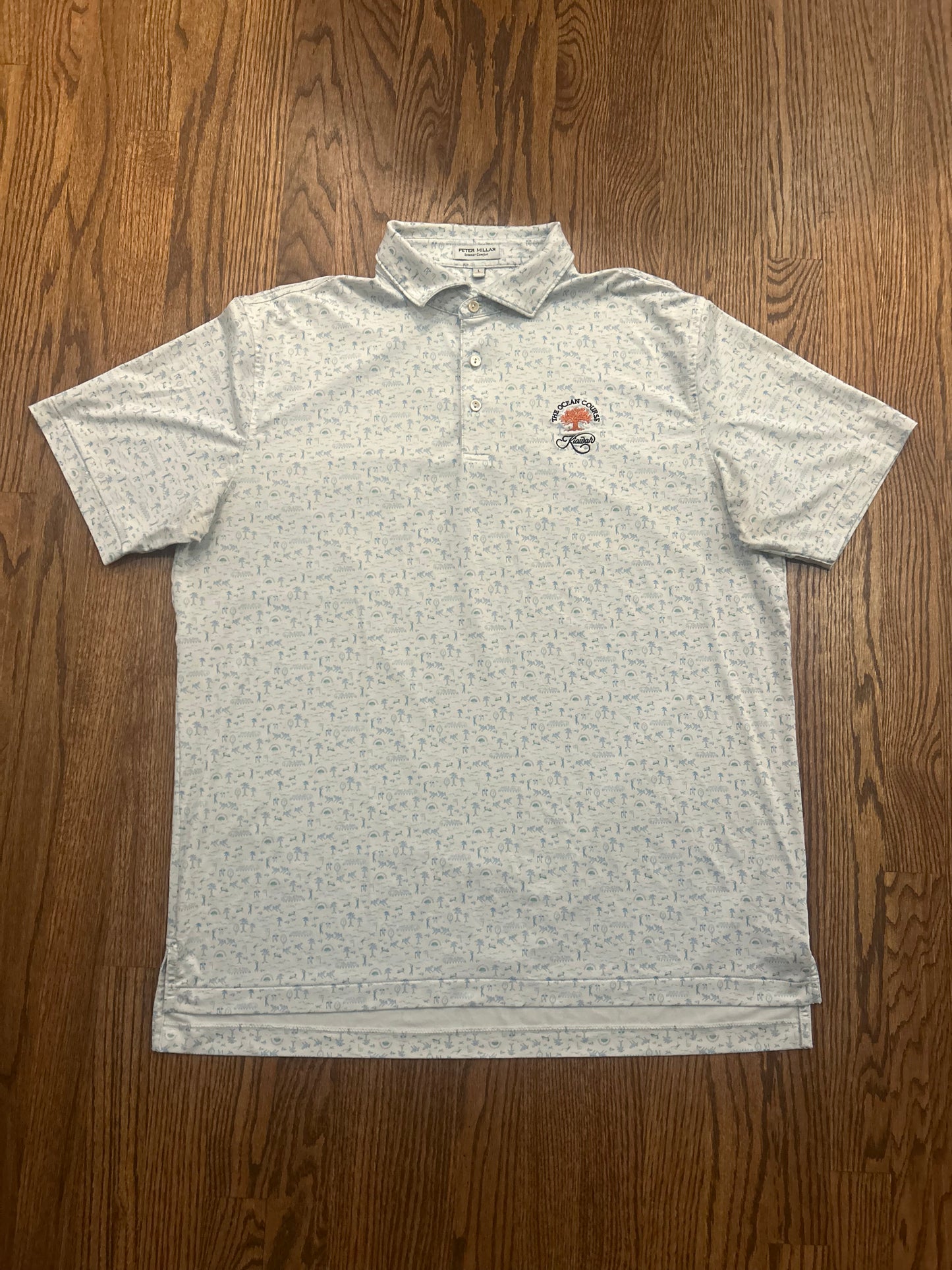 Men’s Large Peter Millar Kiawah Island South Carolina Performance Golf Polo Casual Shirt