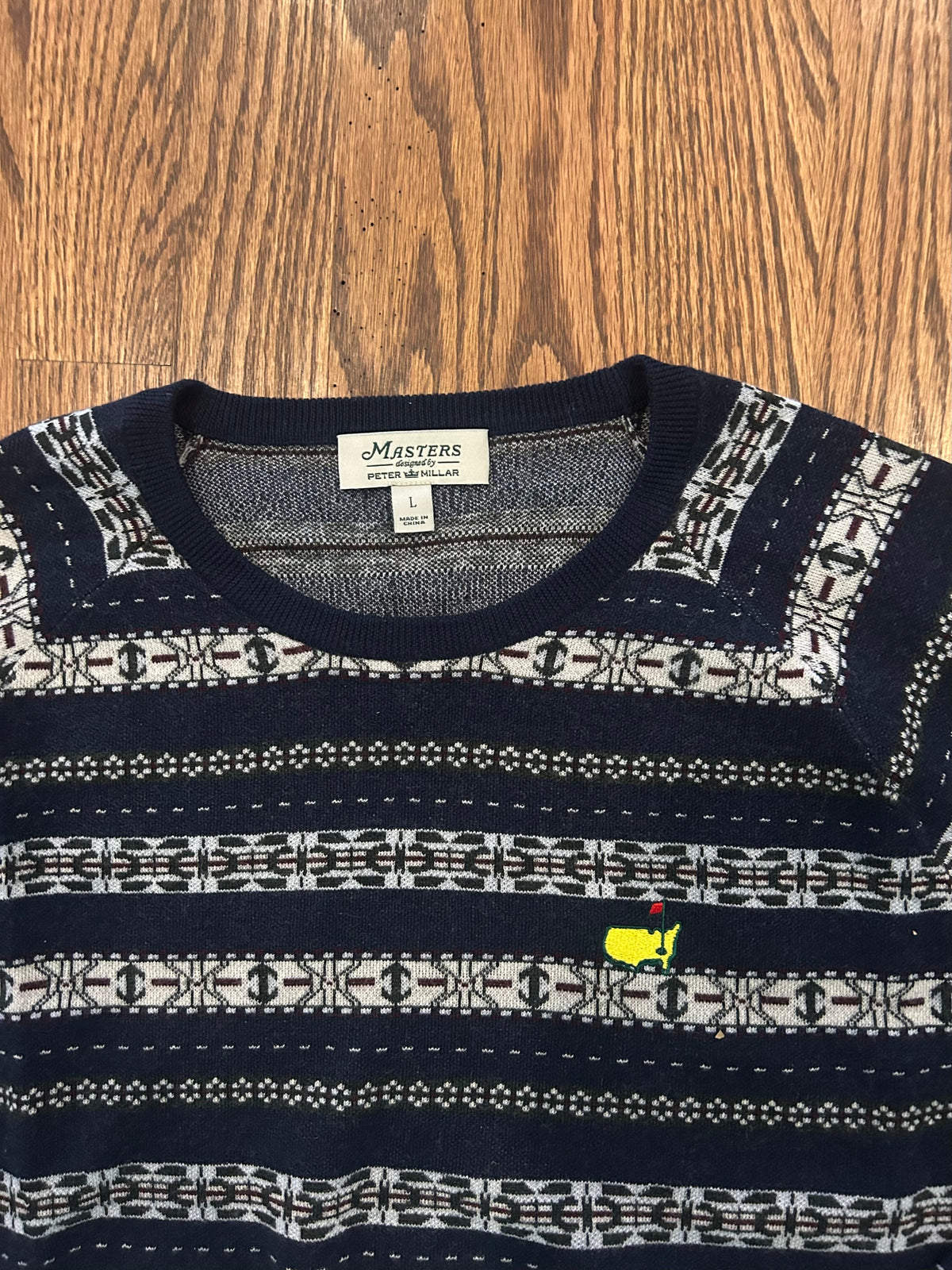 Men’s Large Masters Peter Millar Fair Isle Italian Merino Wool Pullover Sweater