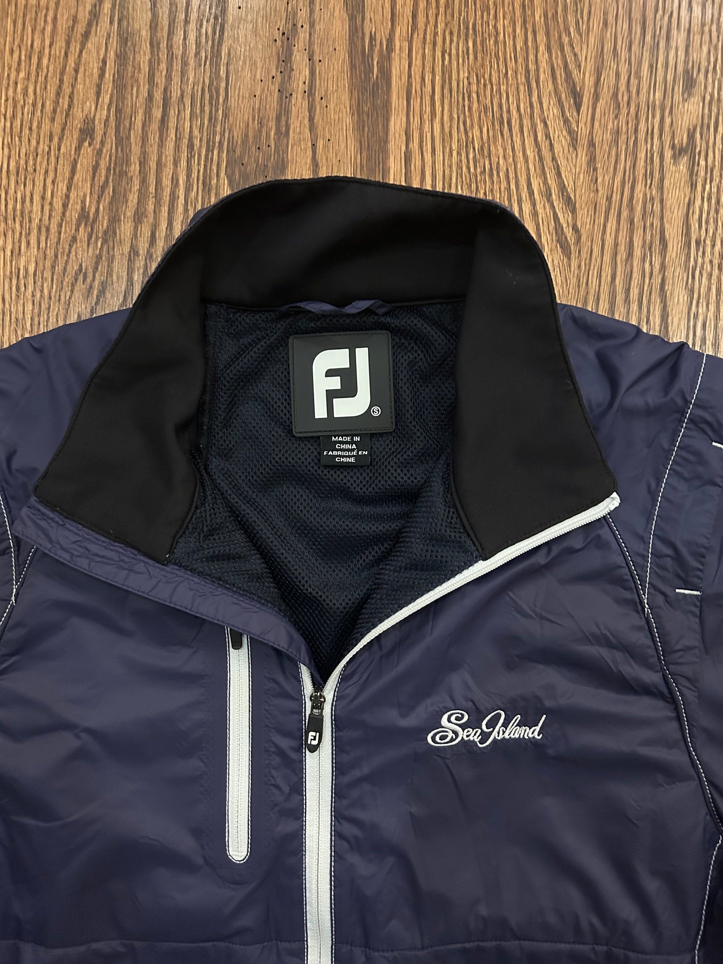Men’s Small FootJoy Sea Island Insulated Blue Golf Rain Jacket