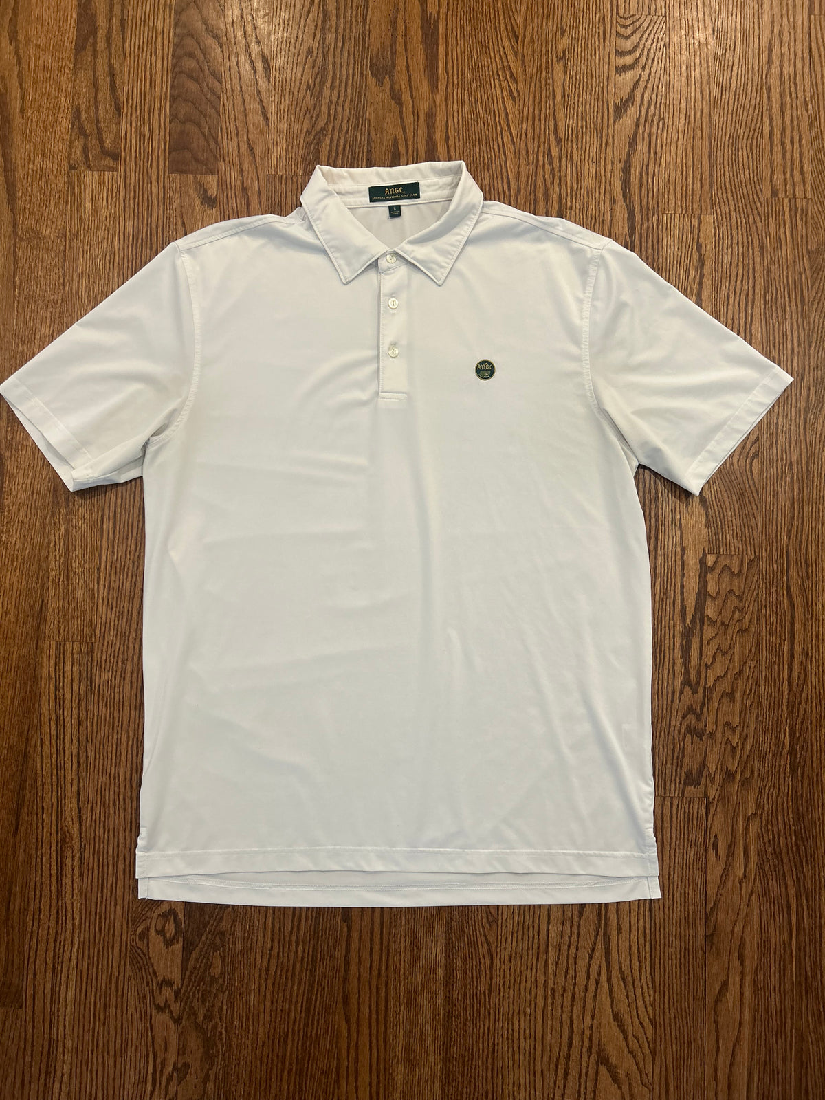 Men’s Large ANGC Augusta National Golf Club White Performance Polo