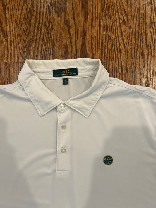 Men’s Large ANGC Augusta National Golf Club White Performance Polo
